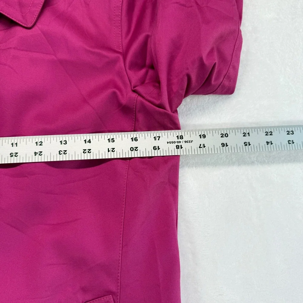 Coach Rain Coat Magenta Floral Lined Button Front Jacket Coat XS READ‎